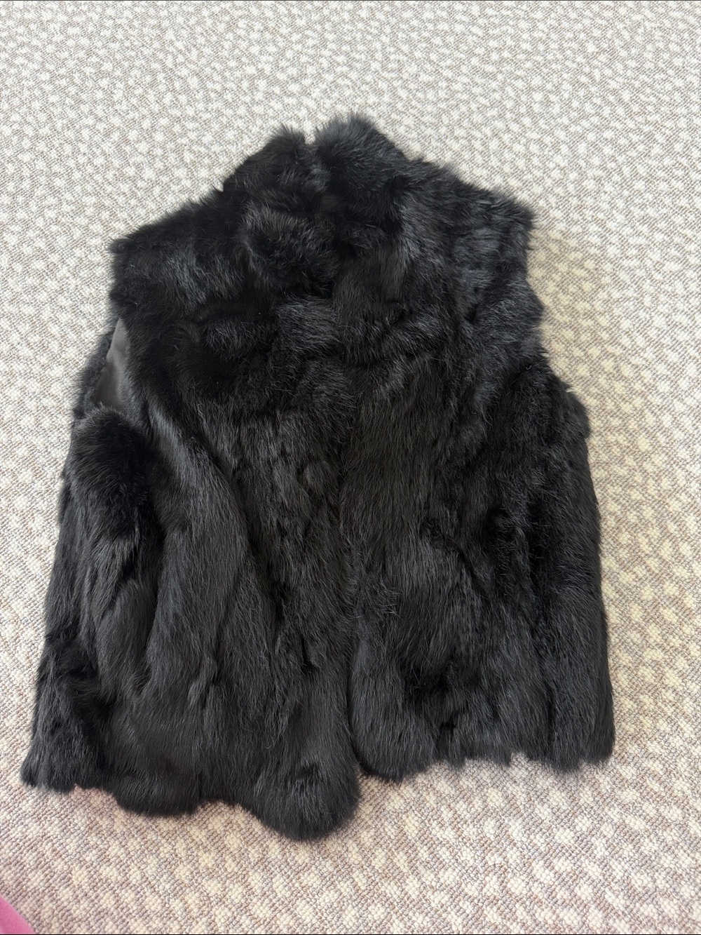 Adrienne Landau Black Plush Fur Vest